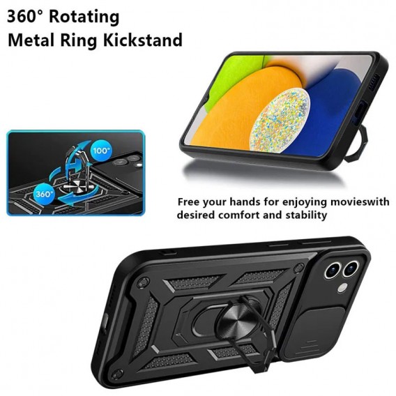 Ударостійкий чохол Camshield Serge Ring для Samsung Galaxy A03, Чорний