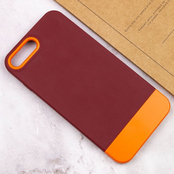 Чохол для iPhone 7 plus / 8 plus (5.5") - TPU+PC Bichromatic, Brown burgundy / Orange