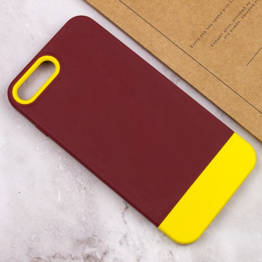 Чохол TPU+PC Bichromatic для Apple iPhone 7 plus / 8 plus (5.5") Brown burgundy / Yellow - зображення 3 