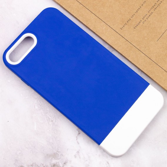 Чохол для iPhone 7 plus / 8 plus (5.5") - TPU+PC Bichromatic, Navy Blue / White
