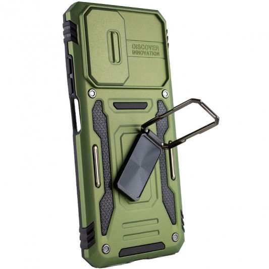 Ударопрочный чехол Camshield Army Ring для Xiaomi Redmi Note 11 Pro 4G/5G / 11E Pro / 12 Pro 4G Оливковый / Army Green - изображение 3