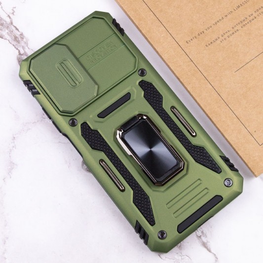 Ударопрочный чехол Camshield Army Ring для Xiaomi Redmi Note 11 Pro 4G/5G / 11E Pro / 12 Pro 4G Оливковый / Army Green - изображение 5