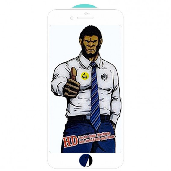 Захисне скло для iPhone 7 plus / 8 plus (5.5") - 5D Anti-static Pro (full glue) (тех.пак), Білий