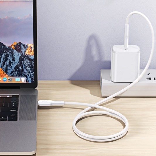 Дата кабель USAMS US-SJ459 U43 Type-C to Type-C 100W PD (1.2m) Білий - зображення 3 