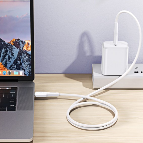 Дата кабель USAMS US-SJ459 U43 Type-C to Type-C 100W PD (1.2m), Белый