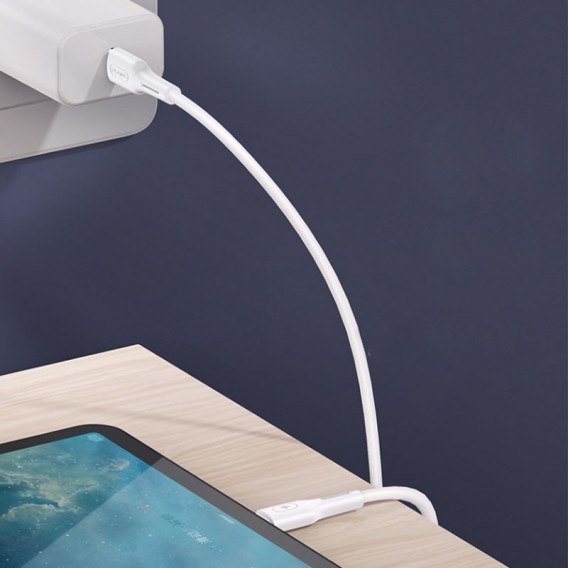 Дата кабель USAMS US-SJ459 U43 Type-C to Type-C 100W PD (1.2m), Белый