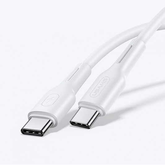Дата кабель USAMS US-SJ459 U43 Type-C to Type-C 100W PD (1.2m) Білий - зображення 11 