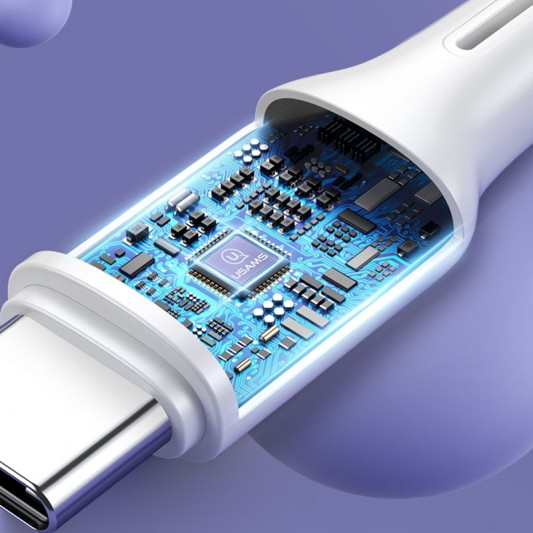 Дата кабель USAMS US-SJ459 U43 Type-C to Type-C 100W PD (1.2m) Білий - зображення 13 