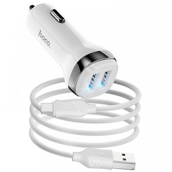 Зарядное устройство Hoco Z40 (2USB 2.4A) + Type-C, Белый