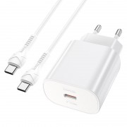 Зарядное устройство Hoco N22 Jetta PD25W + Type-C to Type-C, Белый