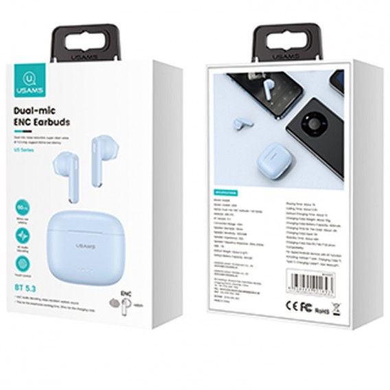 Беспроводные TWS наушники Usams-US14 BT 5.3, Blue