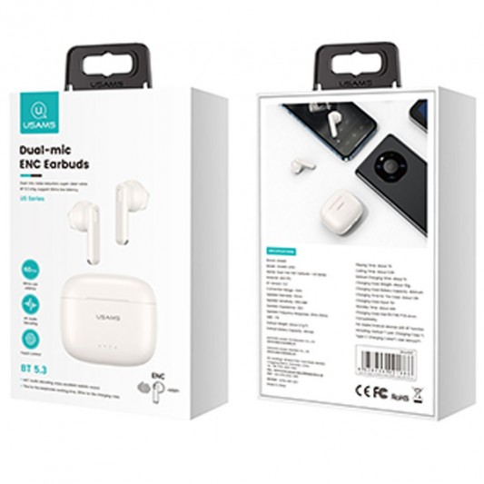 Беспроводные TWS наушники Usams-US14 ENC BT 5.3 White - изображение 3