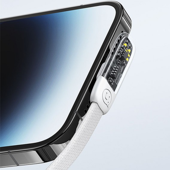 USAMS US-SJ583 20W Type-C to Lightning 1.2m: Белый угловой дата кабель