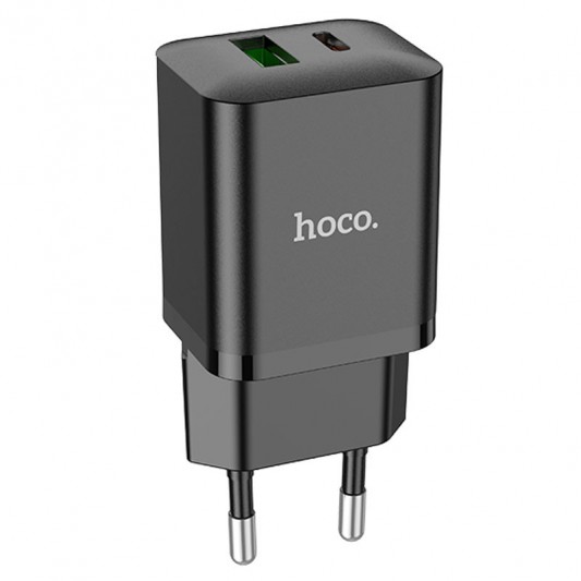 Блок питания Hoco N28 Founder PD20W+QC3.0 (1USB-A/1C) Black