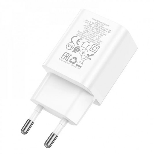СЗУ Hoco N28 Founder PD20W+QC3.0 (1USB-A/1C) White - изображение 1