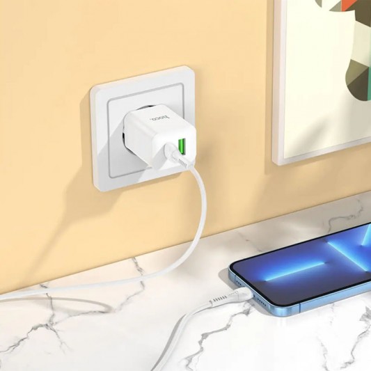 СЗУ Hoco N28 Founder PD20W+QC3.0 (1USB-A/1C) White - изображение 2