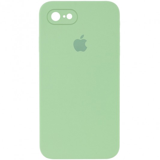 Чохол Silicone Case Square Full Camera Protective (AA) для Apple iPhone 7 / 8 / SE (2020) (4.7") М'ятний / Mint