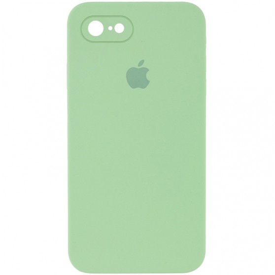 Чохол Silicone Case Square Full Camera Protective (AA) для Apple iPhone 7 / 8 / SE (2020) (4.7") М'ятний / Mint
