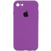 Чохол Silicone Case Square Full Camera Protective (AA) для Apple iPhone 7 / 8 / SE (2020) (4.7") Фіолетовий / Grape