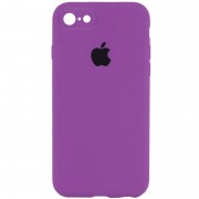 Чохол Silicone Case Square Full Camera Protective (AA) для Apple iPhone 7 / 8 / SE (2020) (4.7") Фіолетовий / Grape
