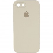 Чохол Silicone Case Square Full Camera Protective (AA) для Apple iPhone 7 / 8 / SE (2020) (4.7") Бежевий / Antique White