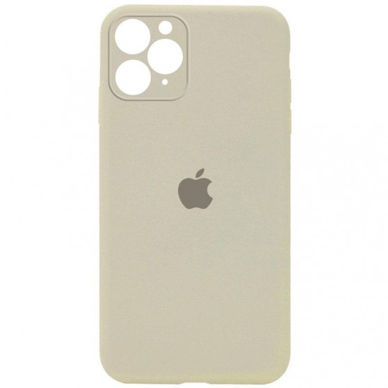 Чехол Silicone Case Square Full Camera Protective (AA) для Apple iPhone 11 Pro (5.8") Бежевый / Antique White