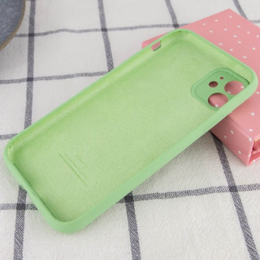 Чохол Silicone Case Full Camera Protective (AA) для Apple iPhone 12 (6.1") М'ятний / Mint - зображення 1 
