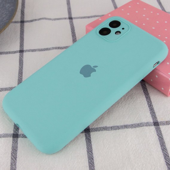 Чохол Silicone Case Full Camera Protective (AA) для Apple iPhone 12 (6.1"), Бірюзовий / Marine Green