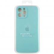 Чохол Silicone Case Full Camera Protective (AA) для Apple iPhone 12 Pro (6.1"), Бірюзовий / Marine Green