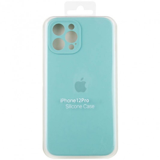 Чохол Silicone Case Full Camera Protective (AA) для Apple iPhone 12 Pro (6.1") Бірюзовий / Marine Green - зображення 4 
