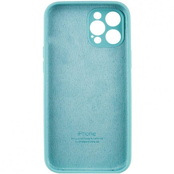 Чохол Silicone Case Full Camera Protective (AA) для Apple iPhone 12 Pro (6.1"), Бірюзовий / Marine Green