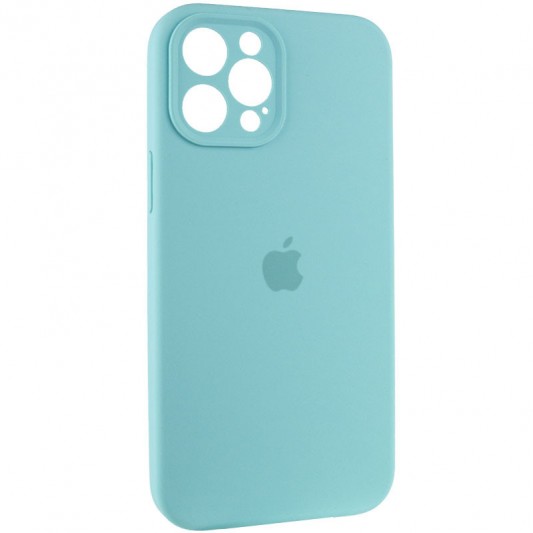 Чохол Silicone Case Full Camera Protective (AA) для Apple iPhone 12 Pro Max (6.7") Бірюзовий / Marine Green - зображення 1 