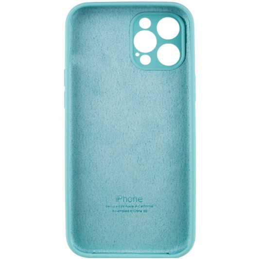 Чохол Silicone Case Full Camera Protective (AA) для Apple iPhone 12 Pro Max (6.7") Бірюзовий / Marine Green - зображення 3 