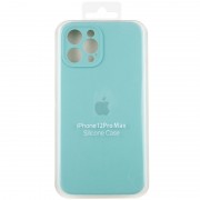 Чохол Silicone Case Full Camera Protective (AA) для Apple iPhone 12 Pro Max (6.7"), Бірюзовий / Marine Green