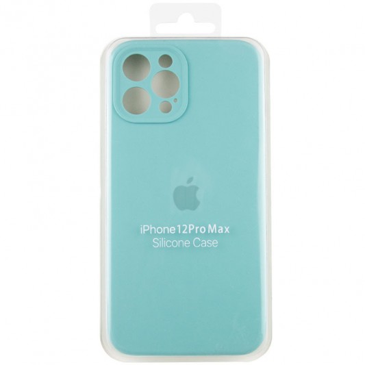 Чохол Silicone Case Full Camera Protective (AA) для Apple iPhone 12 Pro Max (6.7") Бірюзовий / Marine Green - зображення 4 