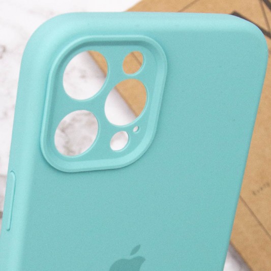 Чохол Silicone Case Full Camera Protective (AA) для Apple iPhone 12 Pro Max (6.7") Бірюзовий / Marine Green - зображення 6 