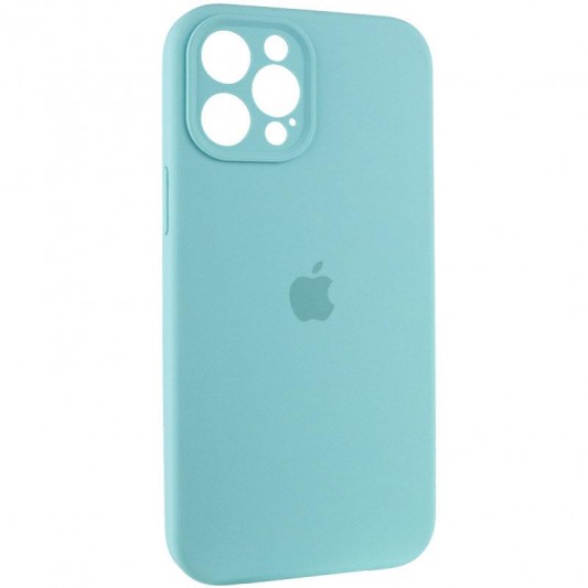 Чехол Silicone Case Full Camera Protective (AA) для Apple iPhone 12 Pro Max (6.7") Бирюзовый / Marine Green - изображение 1