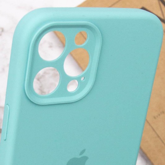 Чехол Silicone Case Full Camera Protective (AA) для Apple iPhone 12 Pro Max (6.7") Бирюзовый / Marine Green - изображение 6