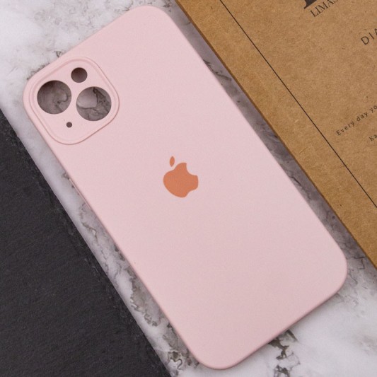 Чехол для iPhone 13 - Silicone Case Full Camera Protective (AA), Розовый / Chalk Pink - изображение 4