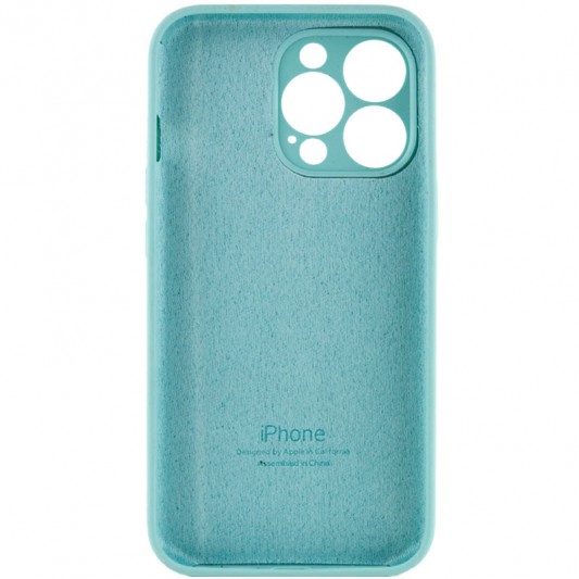 Чохол Silicone Case Full Camera Protective (AA) для Apple iPhone 13 Pro Max (6.7") Бірюзовий / Marine Green - зображення 3 