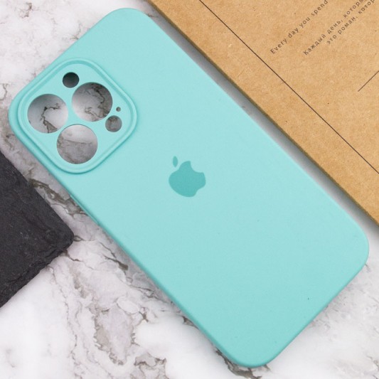 Чохол Silicone Case Full Camera Protective (AA) для Apple iPhone 13 Pro Max (6.7") Бірюзовий / Marine Green - зображення 4 