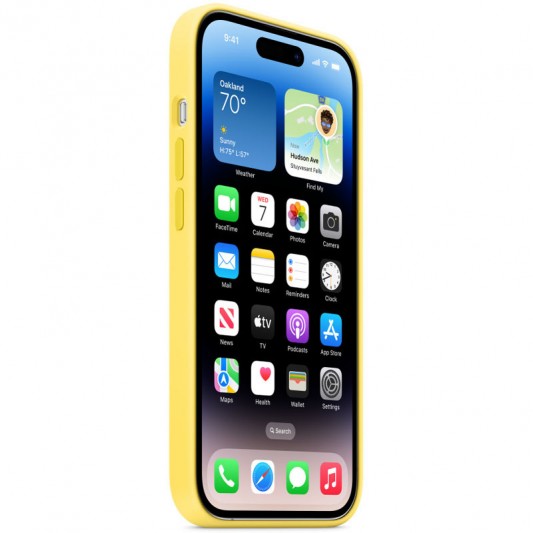Чохол Silicone case (AAA) with Magsafe для Apple iPhone 14 Pro (6.1") Жовтий / Canary Yellow - зображення 2 