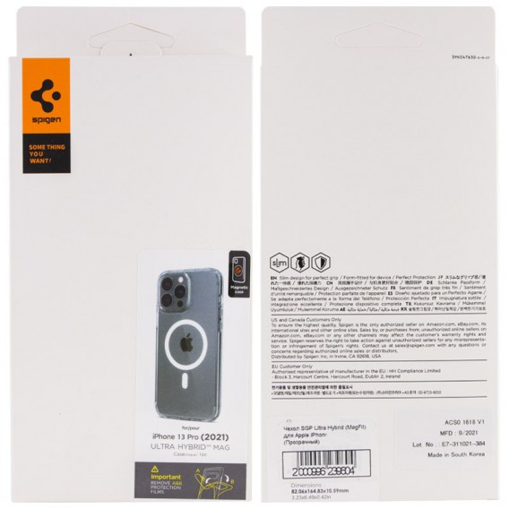Чехол SGP Ultra Hybrid (MagFit) для Apple iPhone 13 Pro (6.1"), Прозрачный