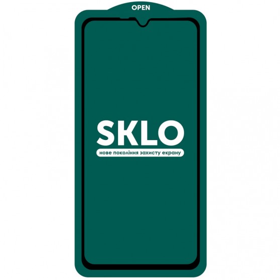 Защитное стекло SKLO 5D (тех.пак) для Samsung Galaxy A04 / A04s / A04e Черный / Белая подложка