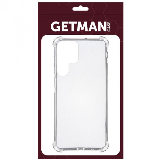 TPU чехол GETMAN Ease logo усиленные углы для Samsung Galaxy S22 Ultra Бесцветный (прозрачный) - изображение 1