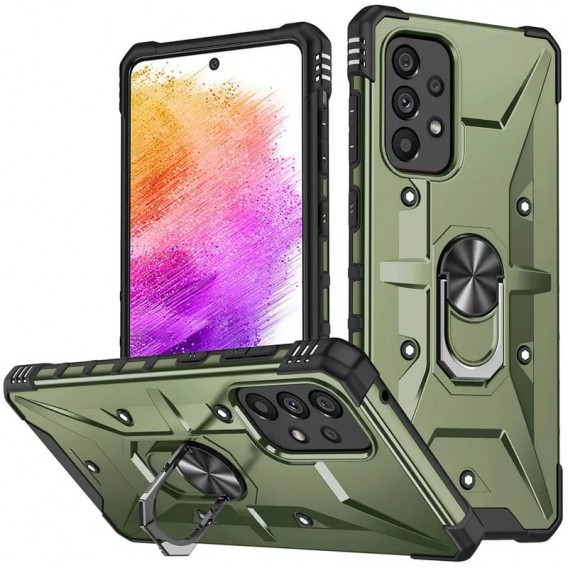 Ударостійкий чохол Pathfinder Ring для Samsung Galaxy A53 5G, Зелений / Army Green