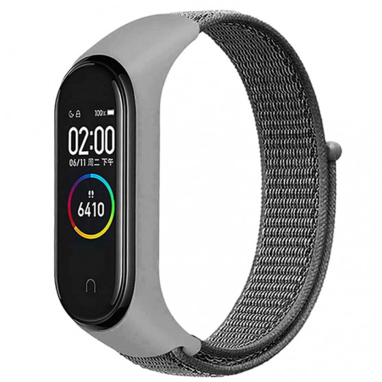 Ремінець Nylon для Xiaomi Mi Band 3/4/5/6, Сірий