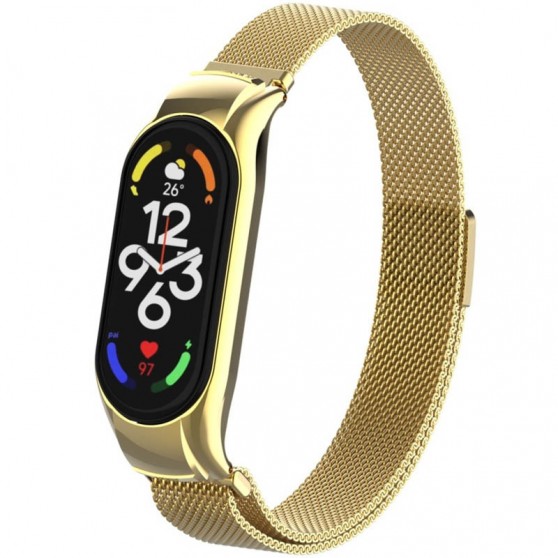 Ремешок Milanese Loop Design для Xiaomi Mi Band 5/6 Золотой
