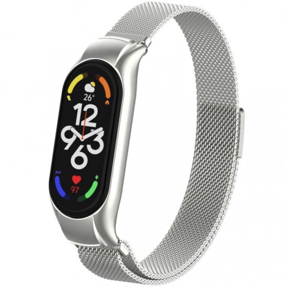 Ремешок Milanese Loop Design для Xiaomi Mi Band 5/6 Серебряный