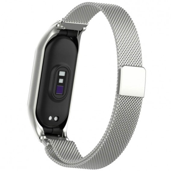 Ремешок Milanese Loop Design для Xiaomi Mi Band 5/6, Серебряный